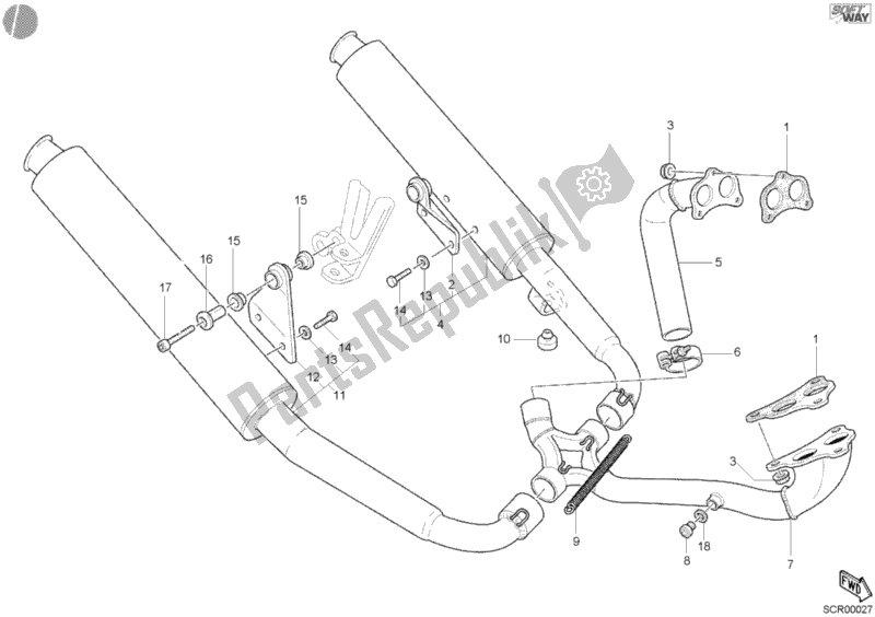 Toutes les pièces pour le Système D'échappement du Ducati Sport ST4 S USA 996 2005